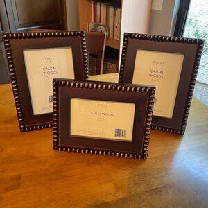 Set of 3 Furio Home Casual Woods brown picture frames (1-4x6 & 2-5x7 frames)